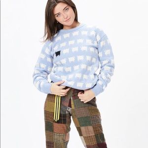 Warm and Wonderful Blue Sheep Sweater, Princess Diana Inspired